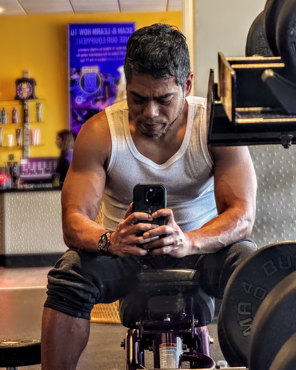 Anthony Obedoza training at the gym